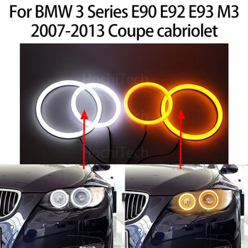 Switchback Algodão emissor de Luz do Anjo Olho Dupla Âmbar Branco para BMW Série 3 E90 E92 E93 M3 2007-2013 Coupé Cabriolet 0