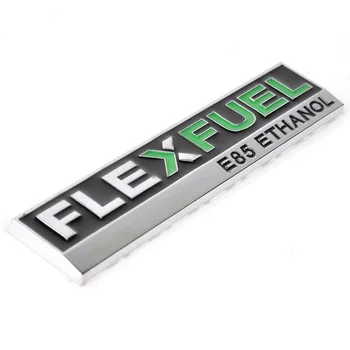 Universal Tuning Flex Fuel Etanol E85 Metal Cromado Carro Do Lado Do Fender Cauda, Emblema Emblema Autocolante De Decoração De Interiores Acessórios