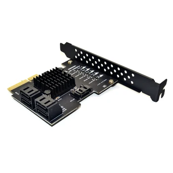 Adicionar Placas PCI-E SATA Placa PCIE SATA Controller PCI Express 3.0 Gen3 X4 SuperSpeed Não Raid PCIE para SATA 3.0 Placa 5 portas SATA3 1