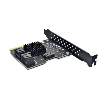 Adicionar Placas PCI-E SATA Placa PCIE SATA Controller PCI Express 3.0 Gen3 X4 SuperSpeed Não Raid PCIE para SATA 3.0 Placa 5 portas SATA3 5