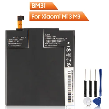 Substituição da Bateria do Telefone BM31 Para Xiaomi 3 M3 mi 3 BM31 Bateria Recarregável 3050mAh Com Ferramentas Livres