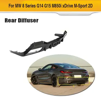 Carro pára-choques Traseiro com Difusor Lip Spoiler para BMW 8 Série G14 G15 M-Sport 2 Portas 2018-2021 Difusor Traseiro Lábio Protetor de Queixo Seco de Carbono 0