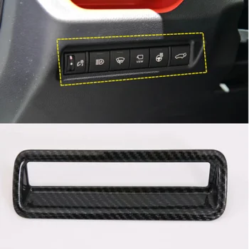 ABS com Fibra de Carbono Estilo Farol Interruptor Botão Tampa Para Toyota RAV4 2019-2020