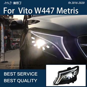 Luzes do carro Para Vito 2016-2020 W447 Metris Classe V V220d V250 V260 LED Auto Farol Conceito de Design de Acessórios da Lâmpada de Atualização